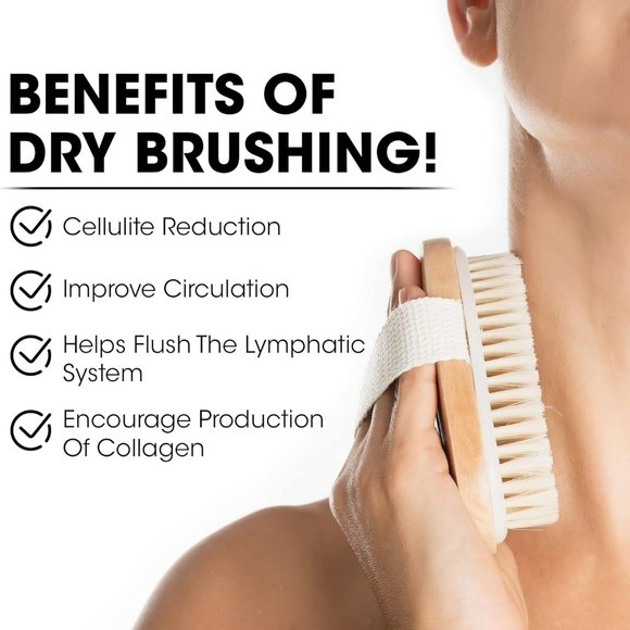 SOLD Natural Bristle Exfoliating Body Brush for Dry/Wet Skin Improve Circulation - Picture 7 of 7